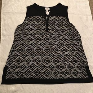 Jaclyn Smith Printed spandex silky tank! LONG TO COVER LOWER BODY